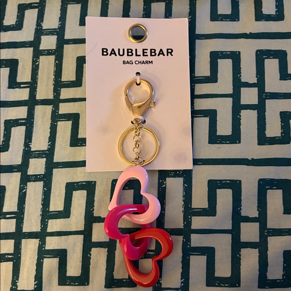 BaubleBar Heart ❤️ Bag Charm in Pink and Red Valentine’s Day